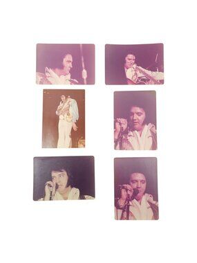 Elvis Presley 3.5 x 4.75 Original Photos Lot Of 6 Candid Snapshots Concert 1970s